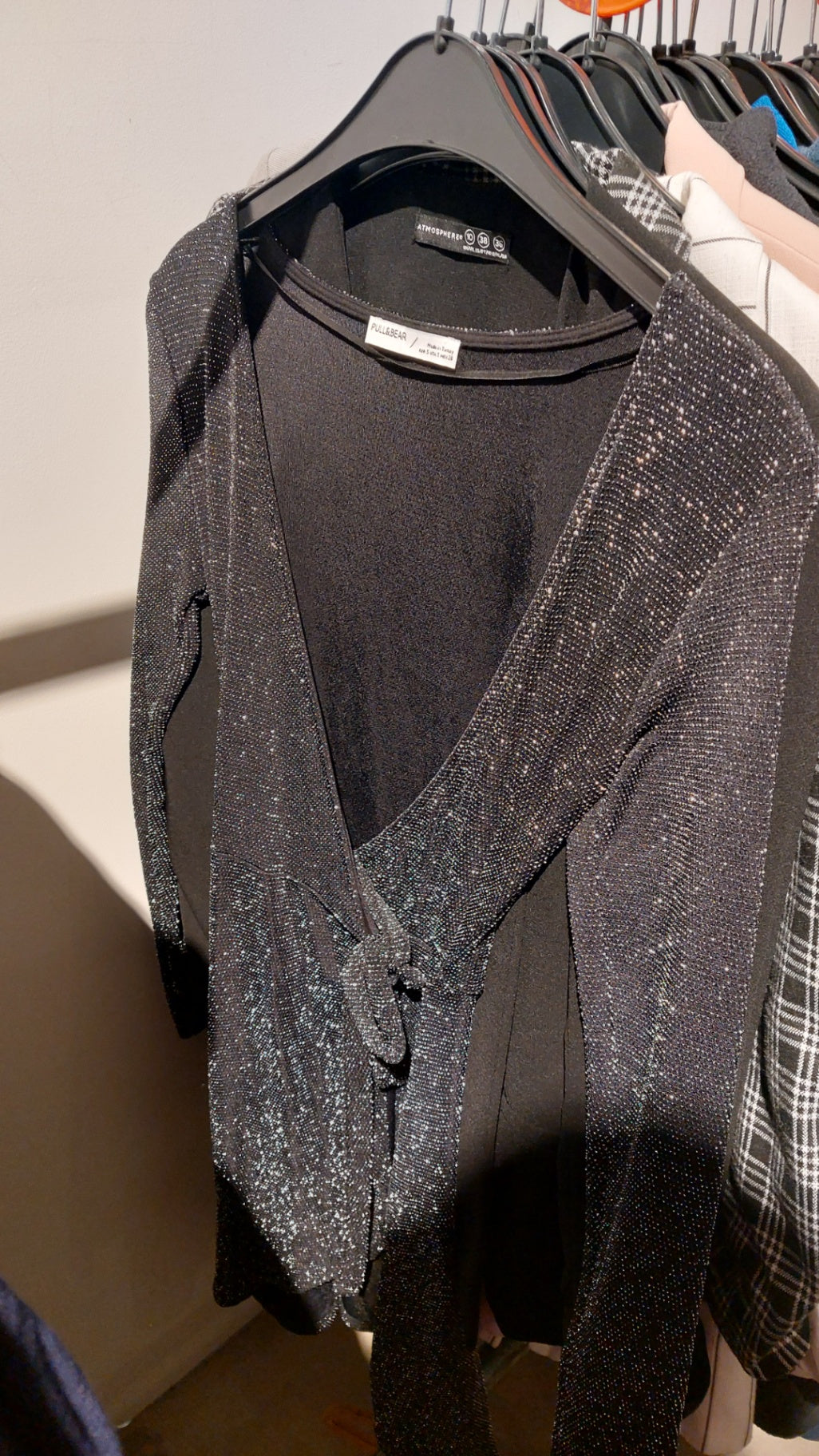 Pull&Bear Oberteil Schwarz mit Glitzer Größe: S
