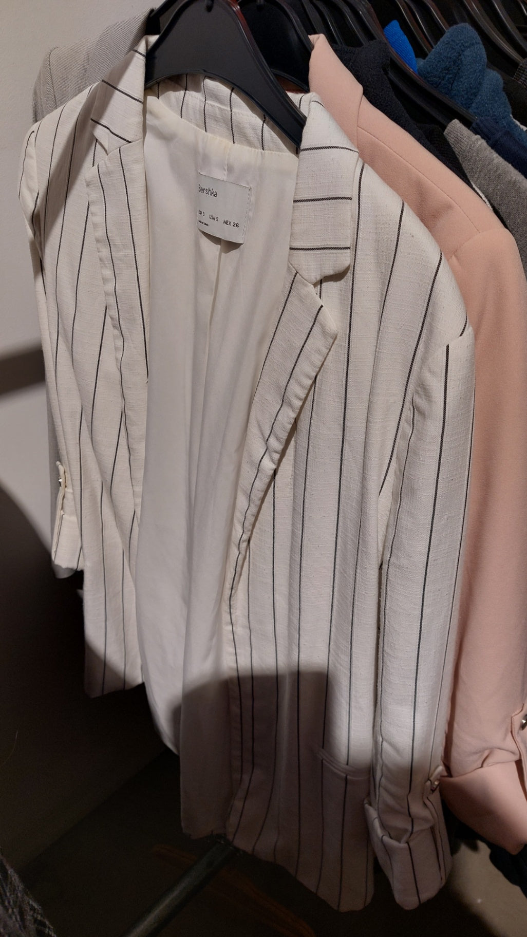 Bershka Blazer Weiß mit schwarzen Streifen Größe: S
