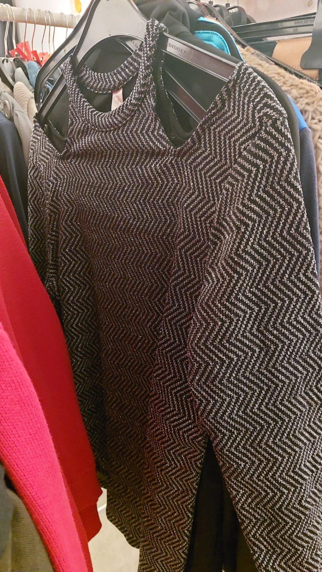 No Boundaries Pullover Schwarz/Glitzer Größe: M