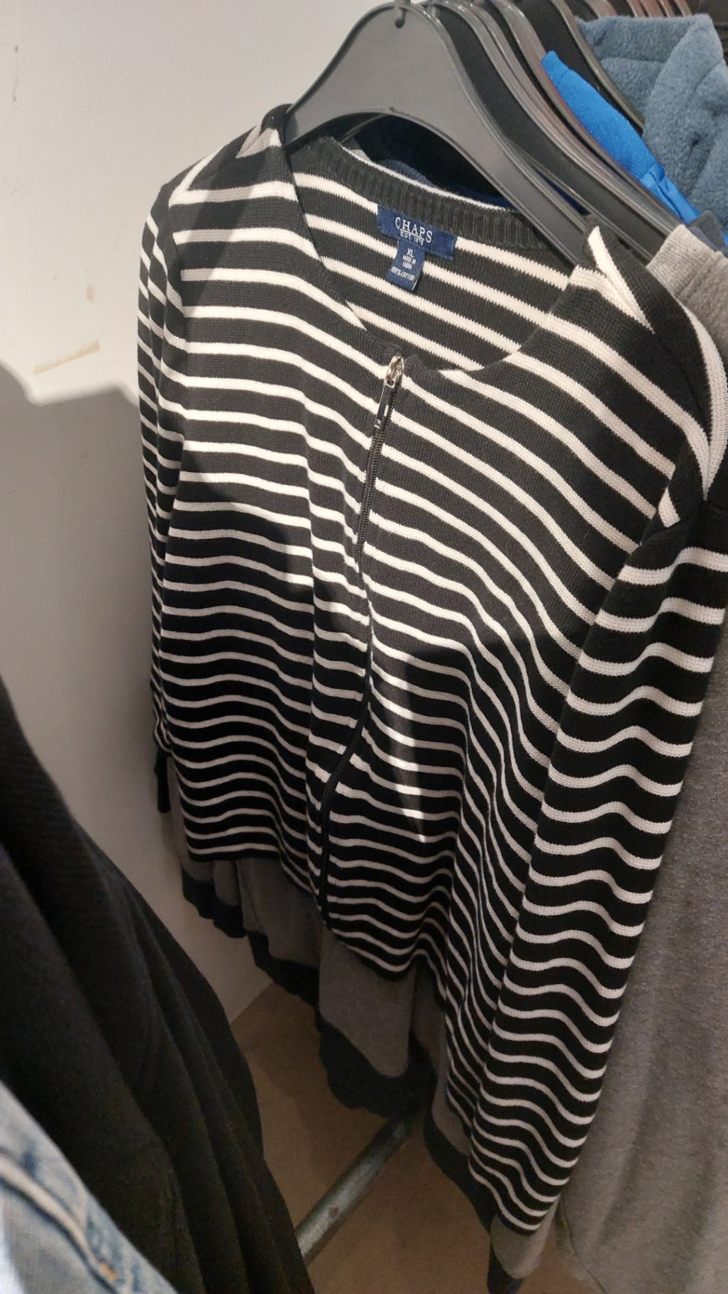 Chaps Strickjacke Schwarz-Weiß Größe: M / L