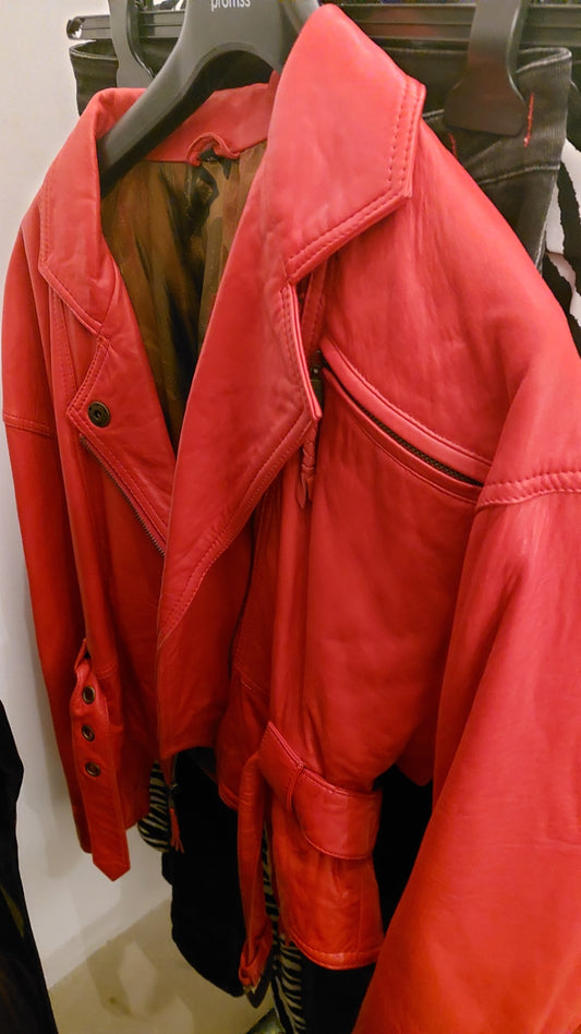 TRUE VINTAGE! Lederjacke Rot Größe: S