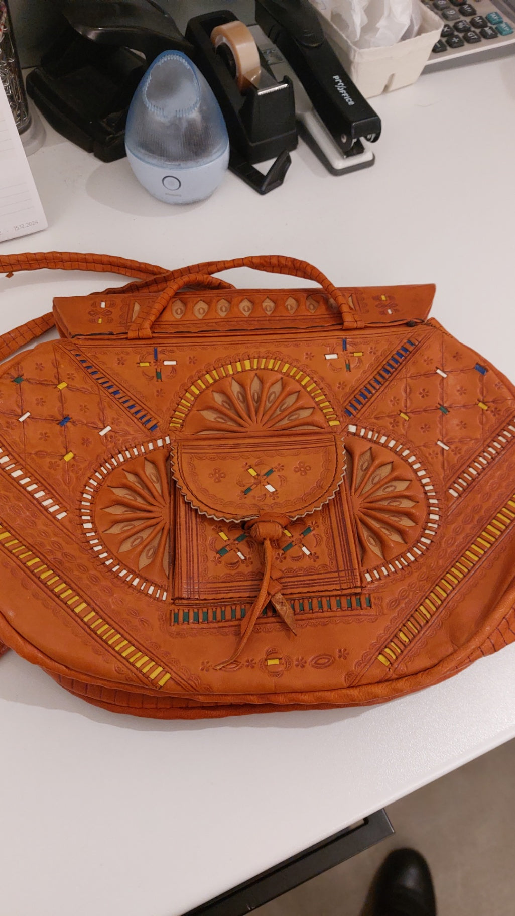 Handtasche Braun/Orange