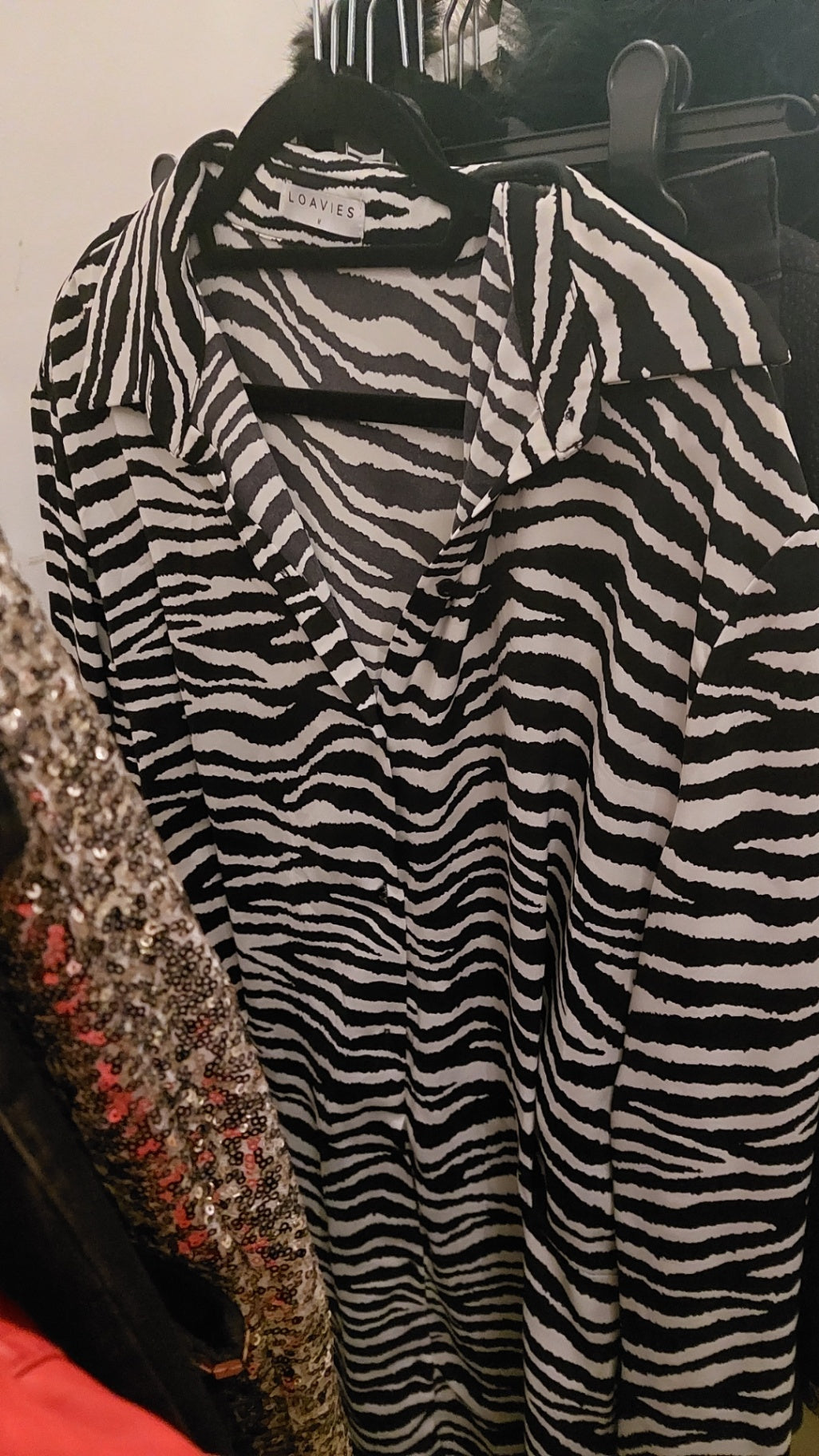 Loavies Bluse Schwarz-Weiß Größe: M