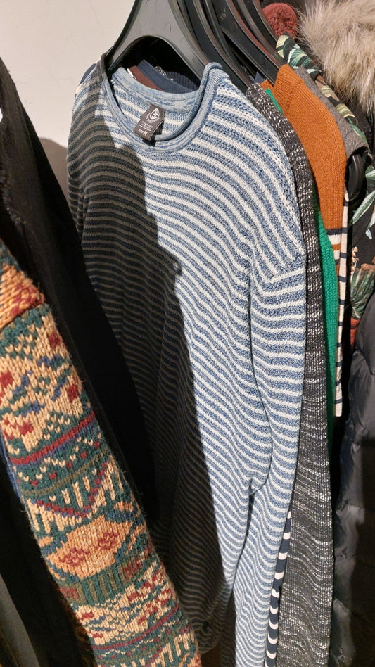 Tom Tompson Pulli Blau-Weiß gestreift Größe: M