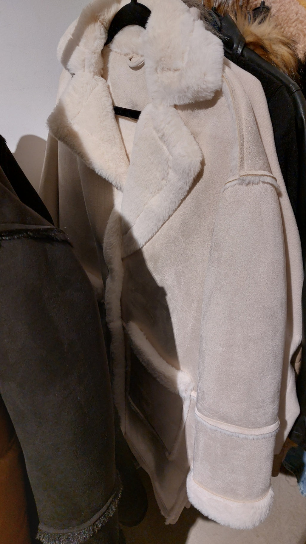Teddymantel Beige Größe: S