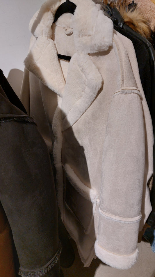 Teddymantel Beige Größe: S