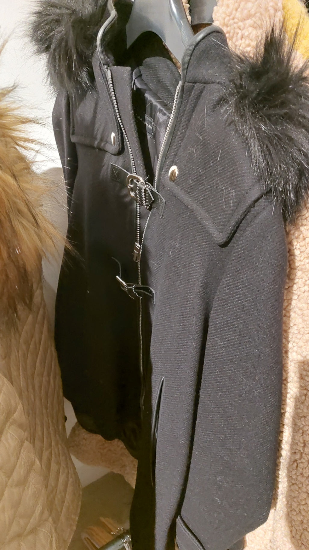 Zara Woman Mantel Schwarz Größe: S