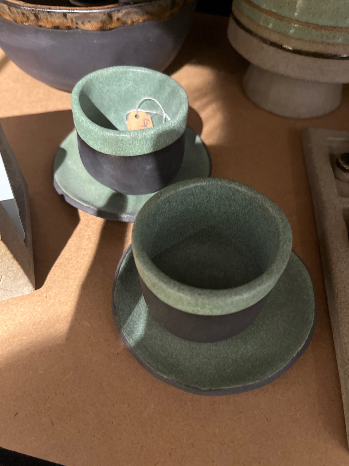 TK Töpferzeug Espresso Set Grün und Schwarz Größe: