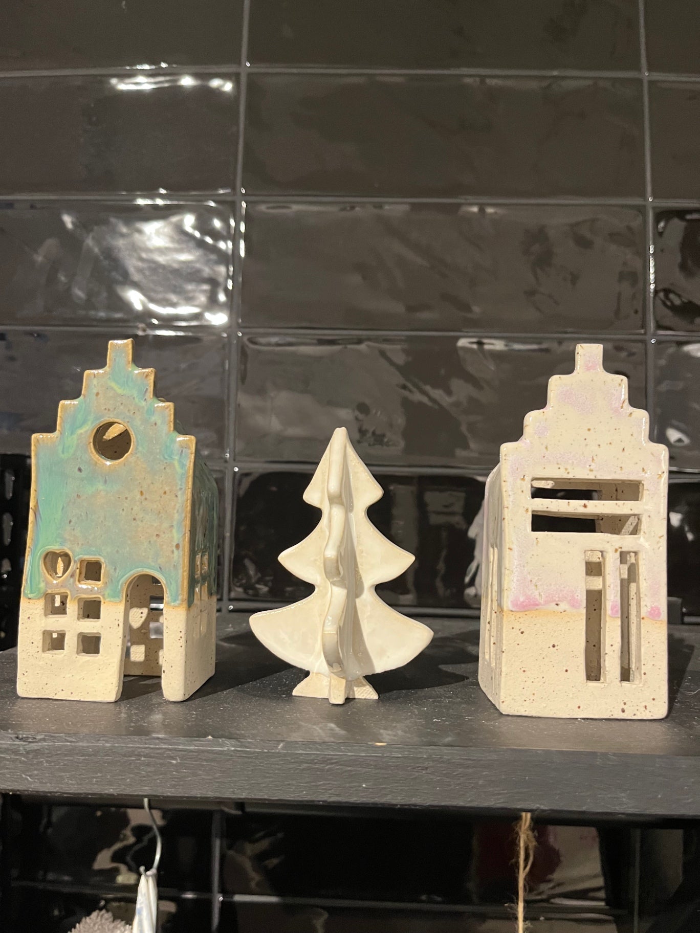 TK Töpferzeug Lichterhaus klein eckig Mehrfarbig Größe: