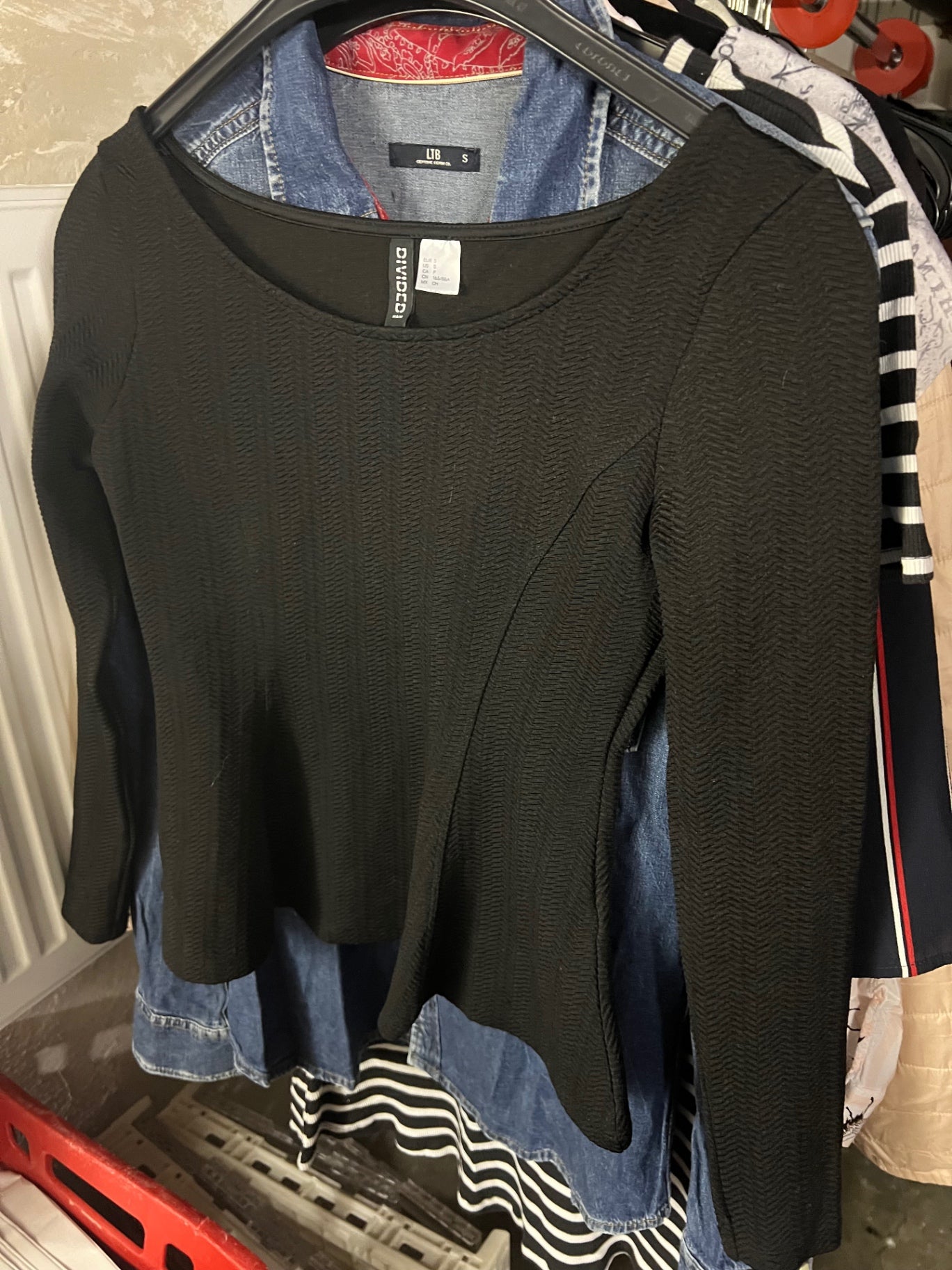 Divided Langarmshirt Schwarz Größe: S