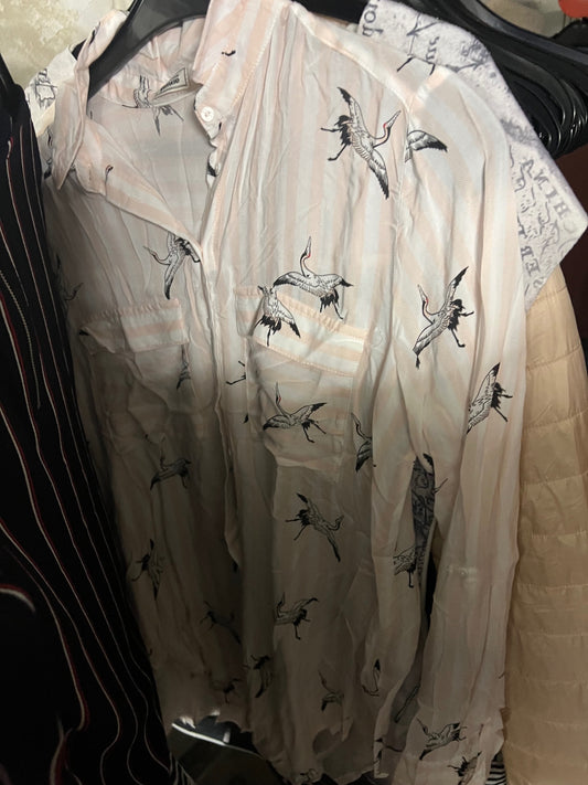 Pimkie Bluse Rosa und Weiß Größe: XS