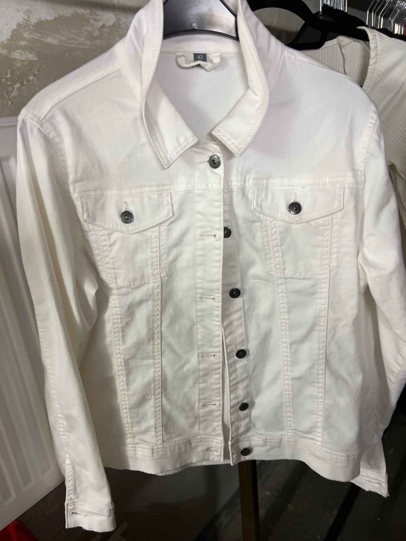 Jeansjacke Weiß Größe: L