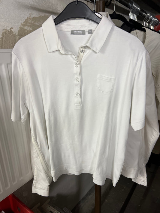 Rabe Poloshirt Weiß Größe: M-L