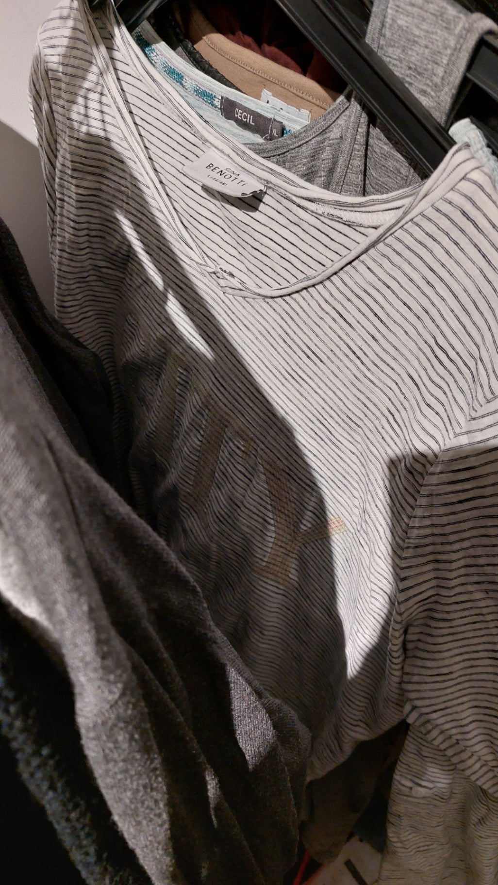 Benotti T-Shirt Weiß mit Streifen Größe: L
