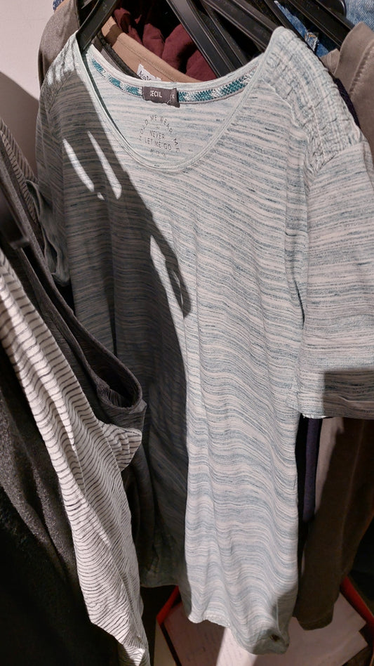 Cecil T-Shirt Blau/Grünvgestreift Größe: XL