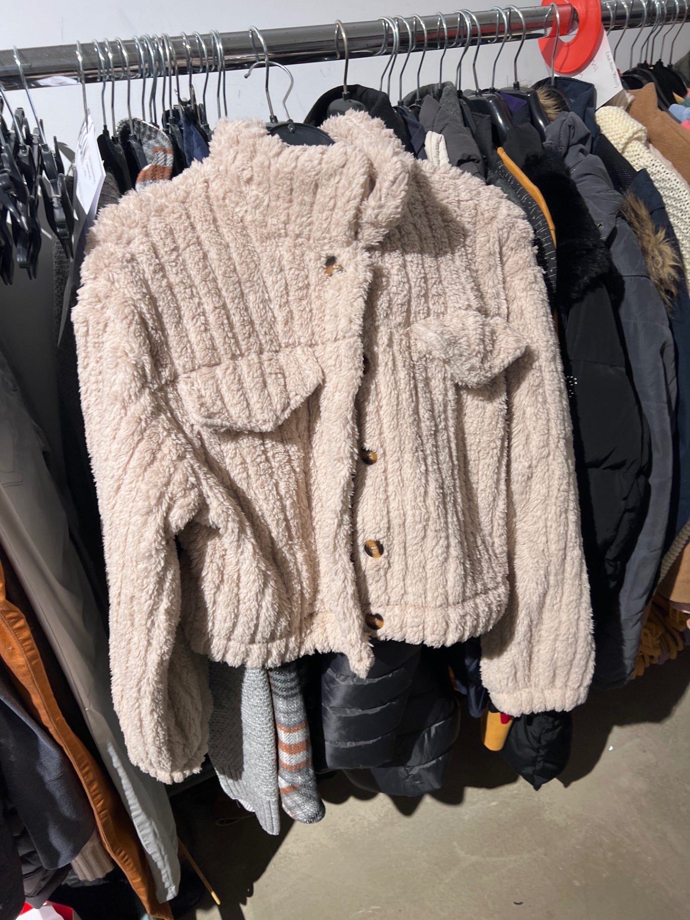 Teddy Jacke Beige Größe: M