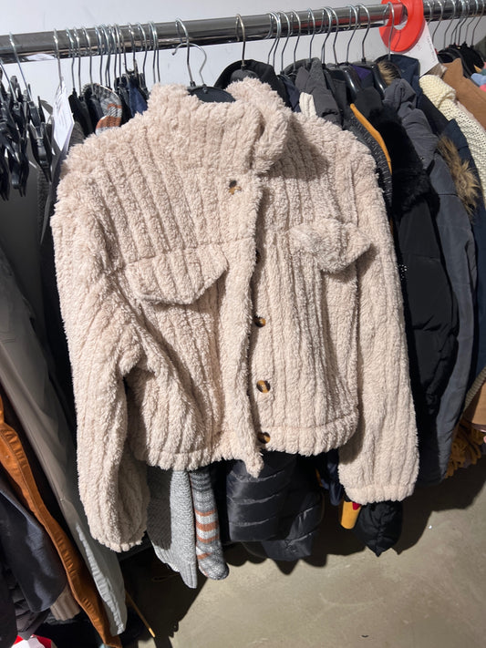 Teddy Jacke Beige Größe: M
