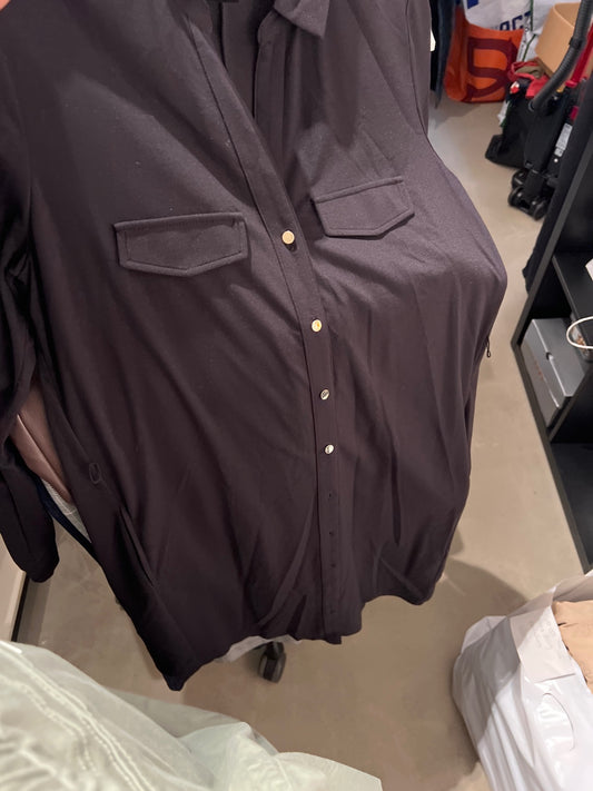 Comma Blusen Kleid Schwarz Größe: 36