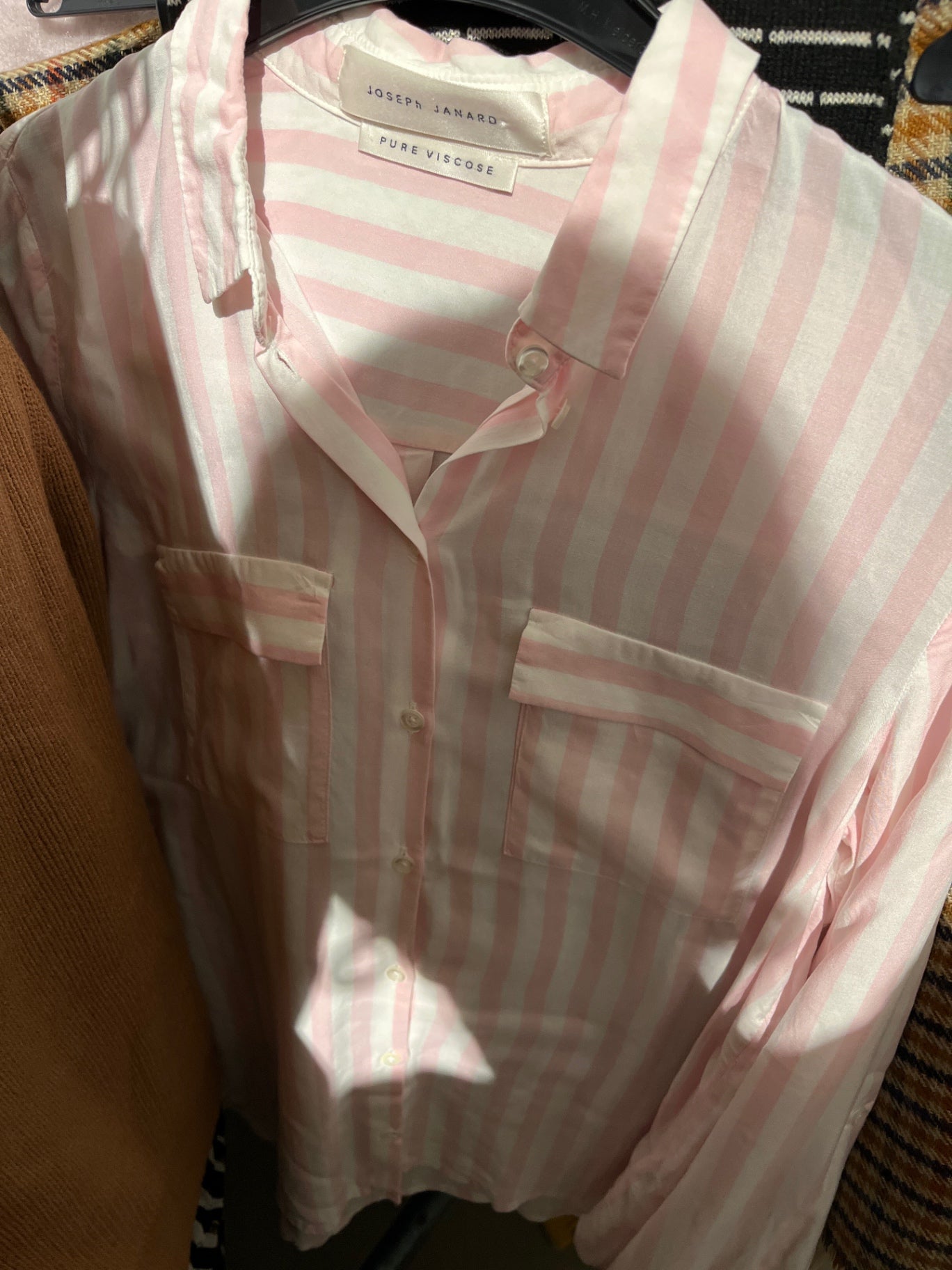 Joseph Janard Bluse Rosa und Weiß gestreift Größe: 36