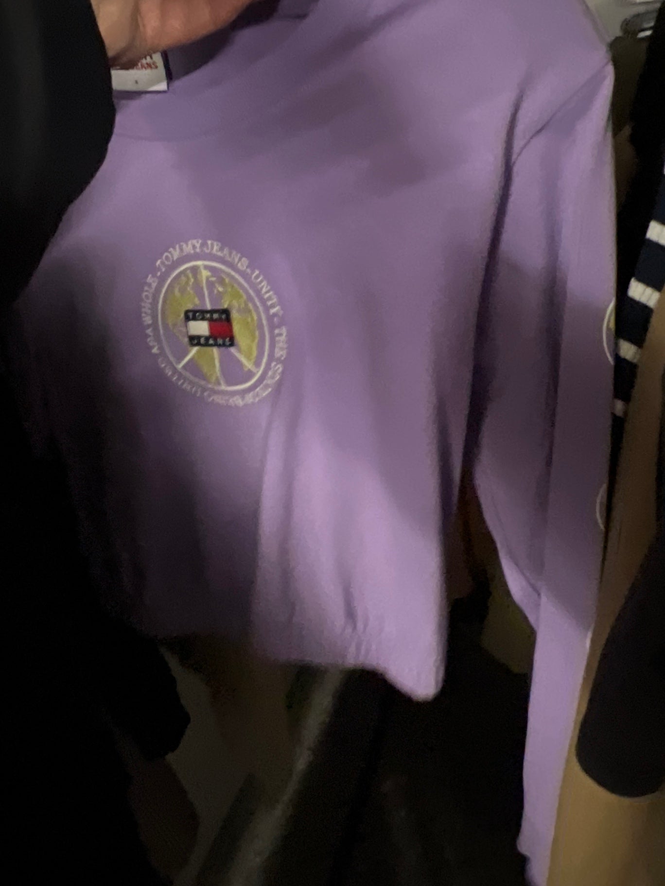 Tommy Jeans Langarmshirt Lila Größe: S
