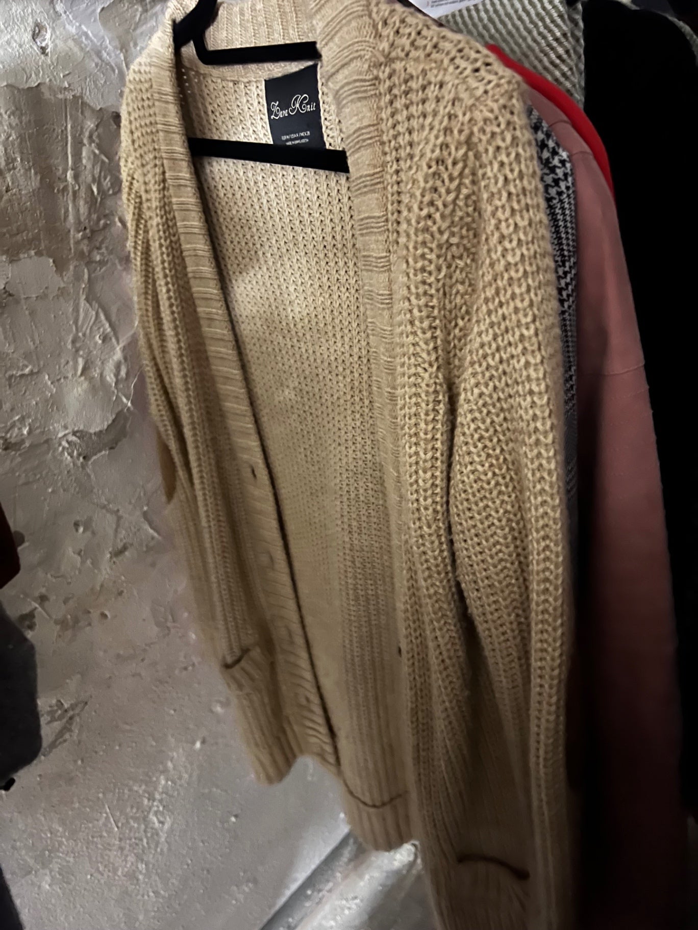 Zara Knit Cardigan Beige Größe: M