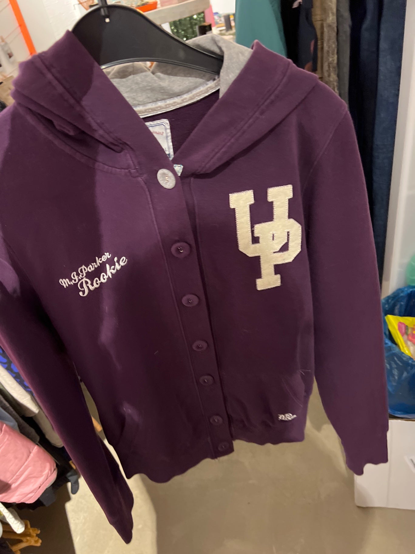 Kapuzensweatshirt Lila Größe: S