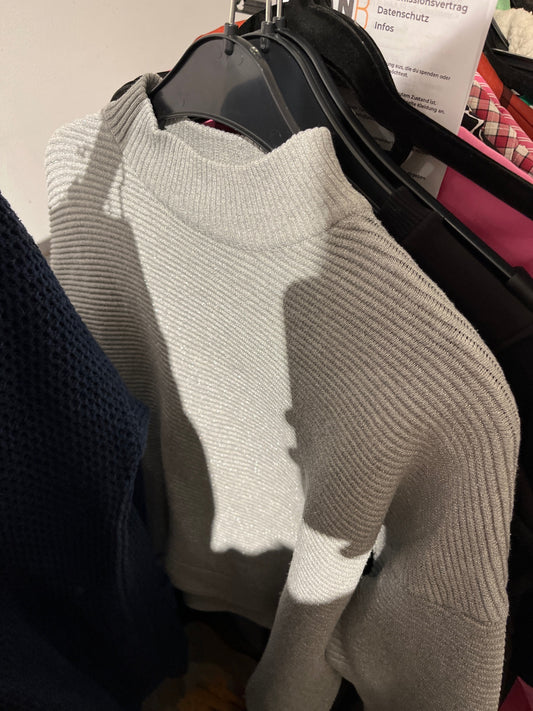 Divided Pullover Grau Glitzer Größe: S