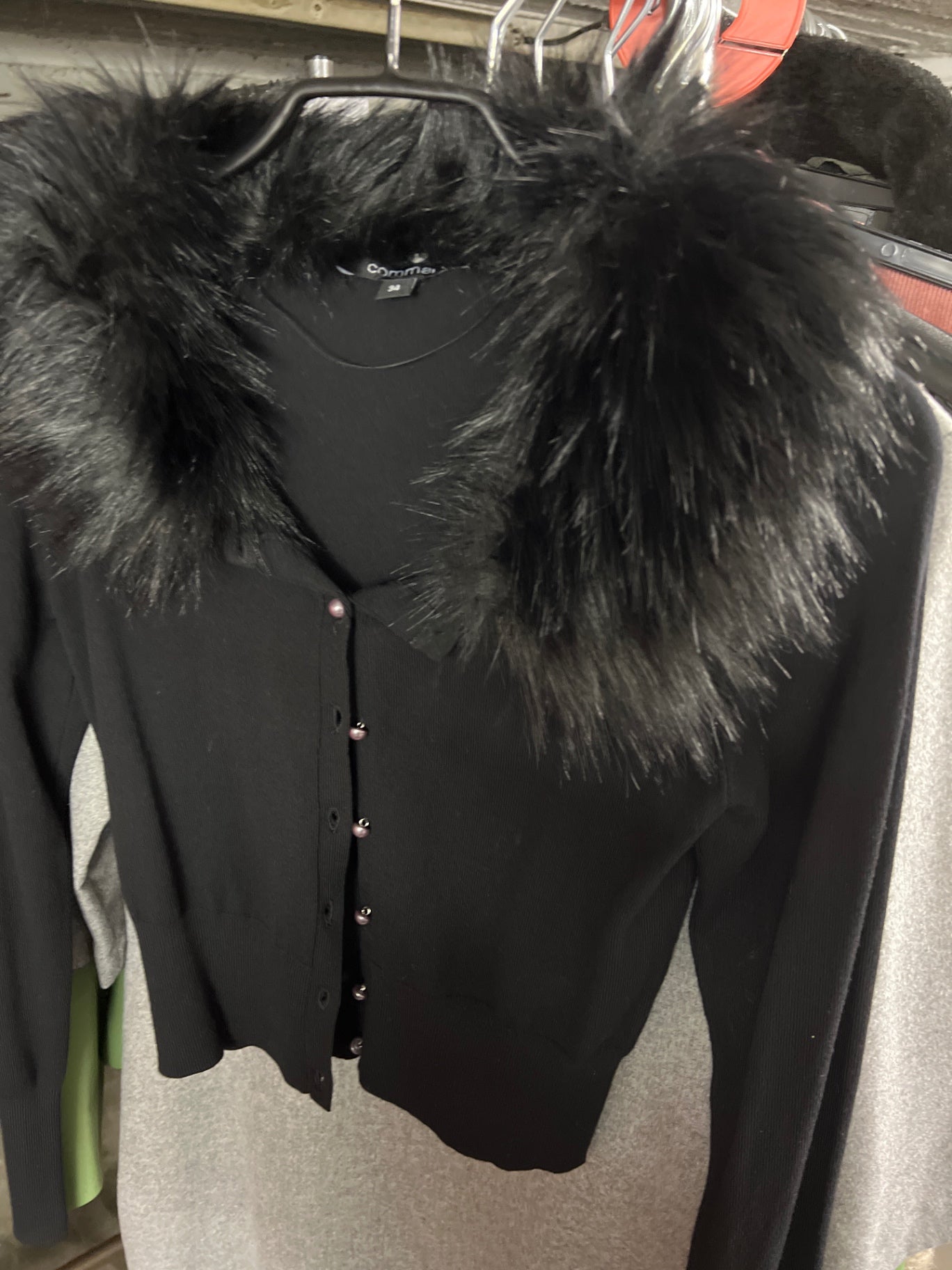 Comma Strickjacke Schwarz Größe: 34