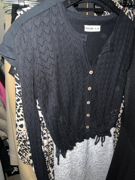 24colours Strickjacke Schwarz Größe: S
