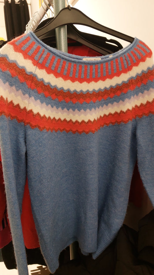 Christian Berg Pulli Blau/Rot/Weiß Gr.: 38