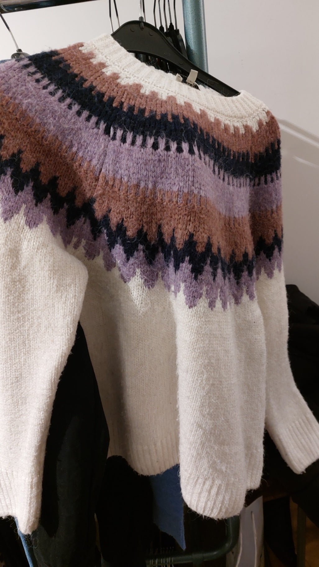 C&A Pulli Weiß, Lila, Braun, Dunkelblau Größe: L