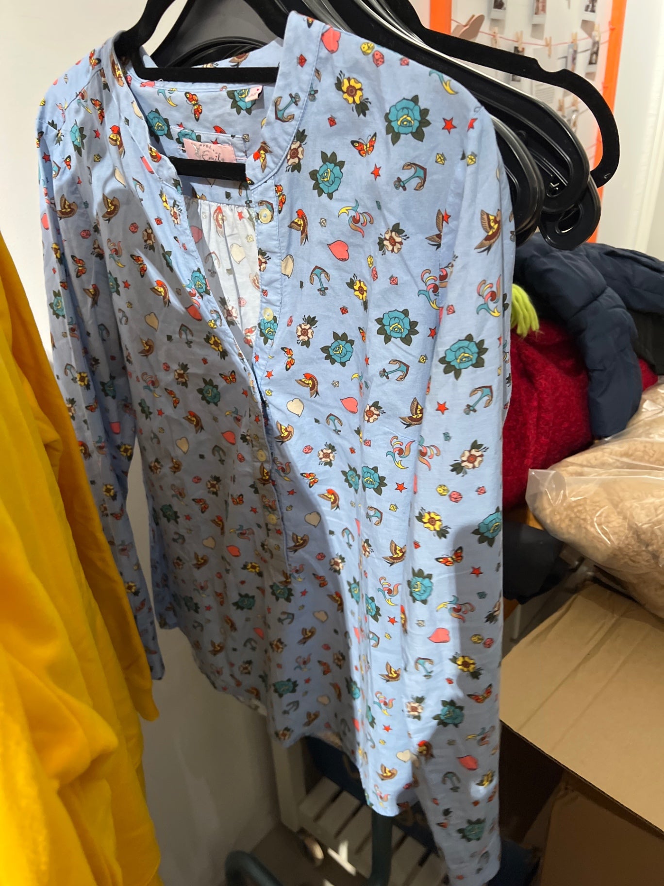 Emily van den Bergh Bluse Blau Größe: M