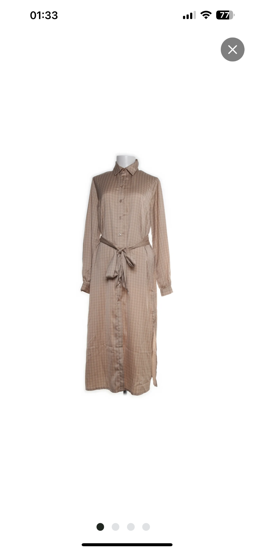 NA-KD Hemdkleid Beige Größe: S