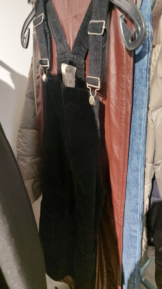 Denim Co. Latzkleid Schwarz Größe: 38