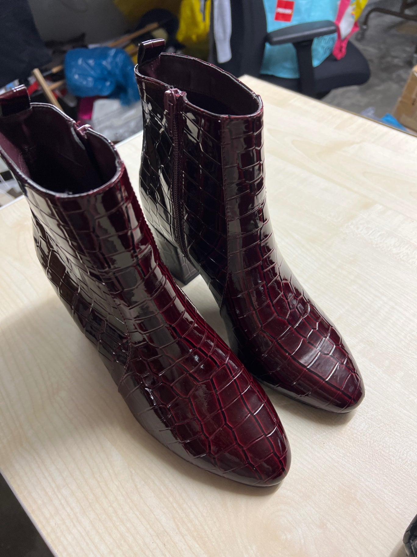 Catwalk Stiefeletten Dunkelrot Größe: 39