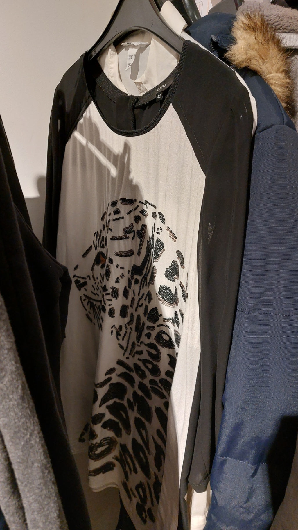 Bonita Bluse Schwarz und Weiß Größe: 42