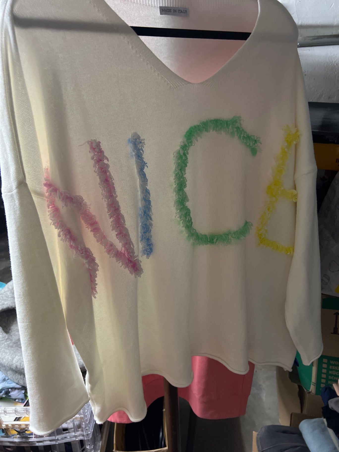 Made in Italy Pullover Weiß Größe: M