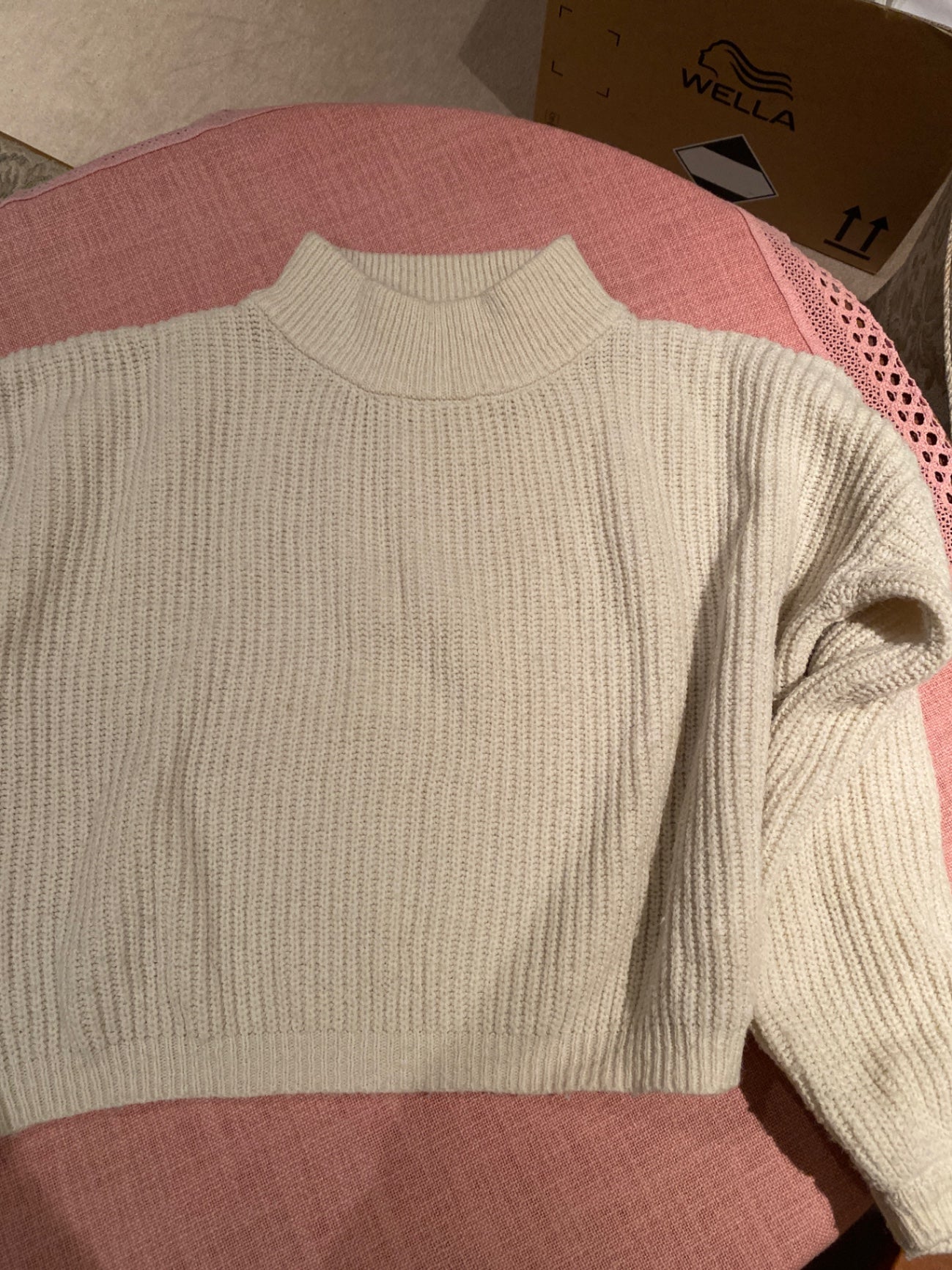 Cremefarbener Strickpulli XS