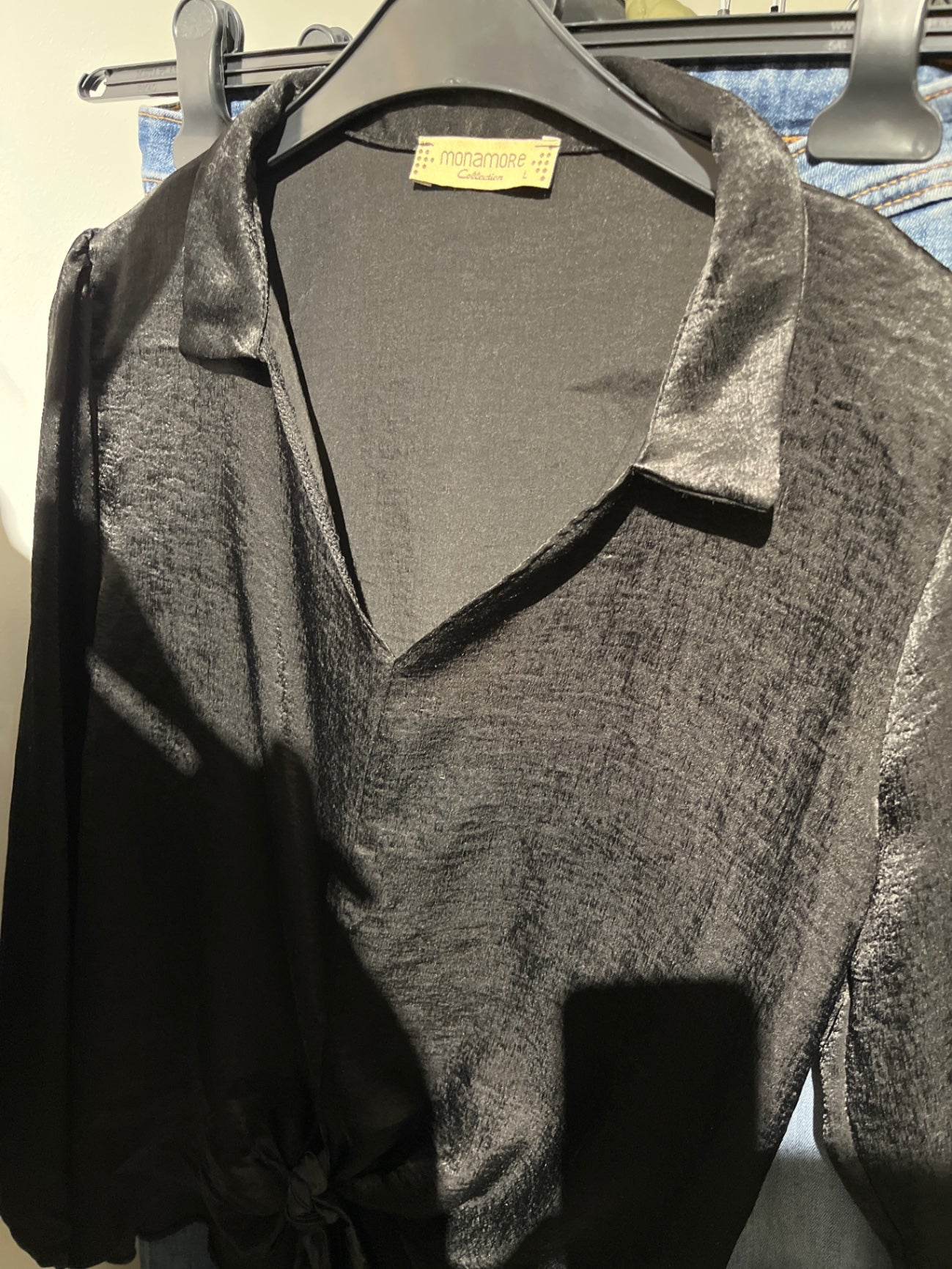 Monamore Bluse Schwarz Größe: L