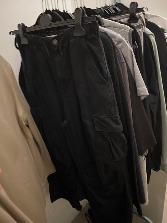 Bershka Cargo-Hose Schwarz Größe: XS