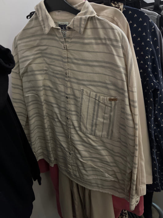 Pull & Bear Hemd Beige Größe: M