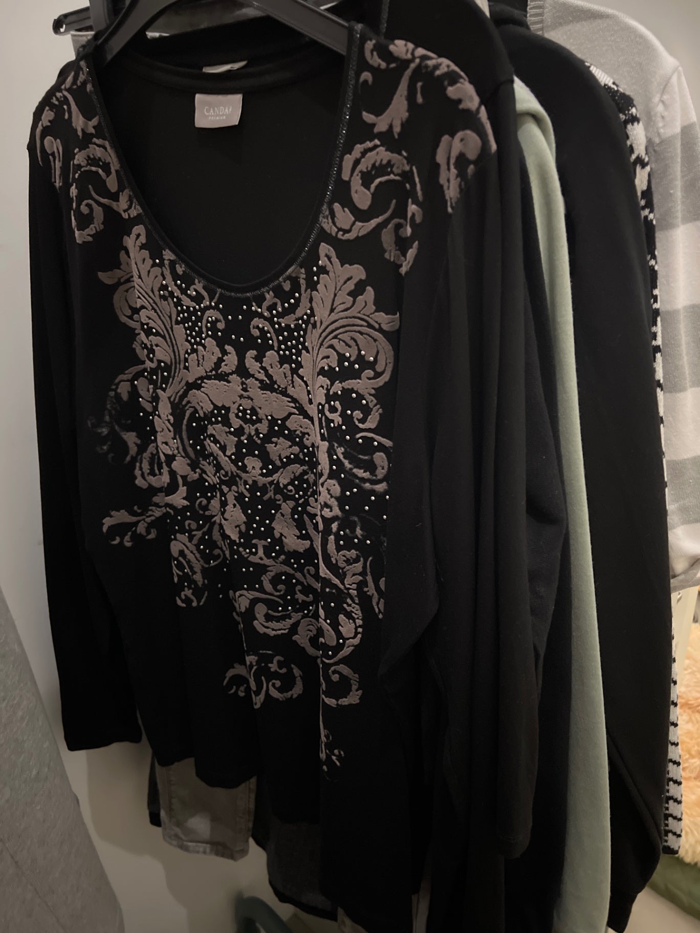 Canda Langarmshirt Schwarz Größe: L
