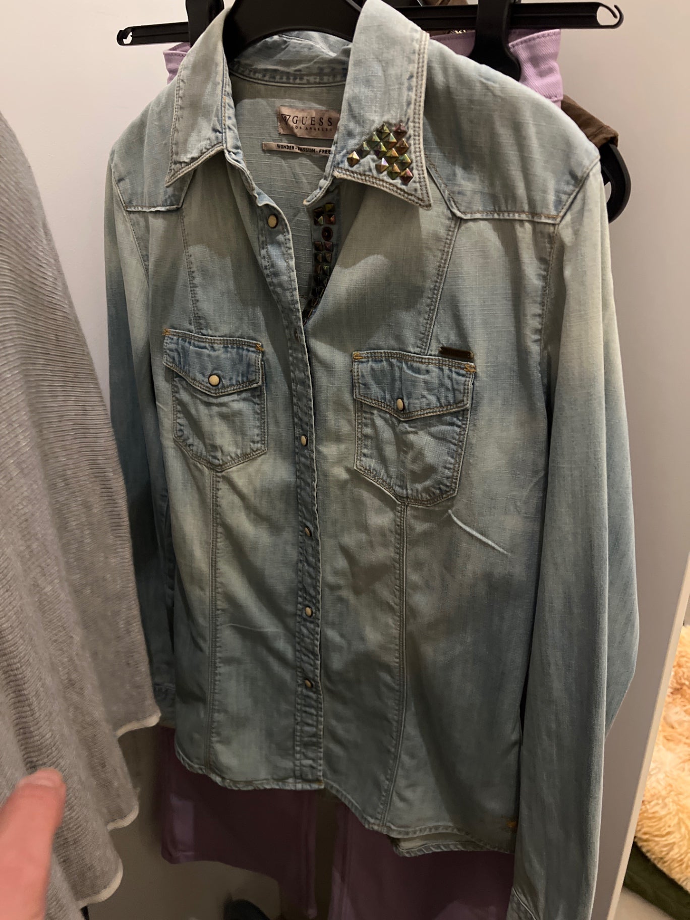 Guess Jeanshemd Hellblau Größe: M