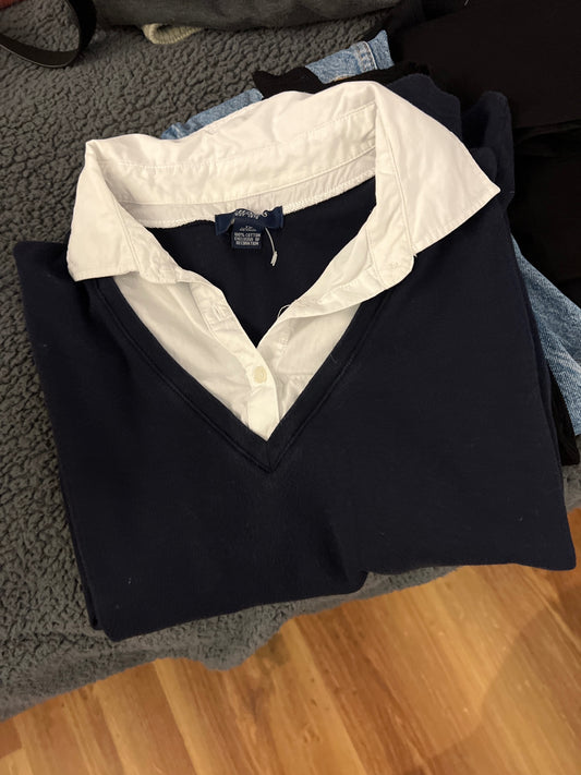 Chaps Pullover mit Hemdkragen Größe: M