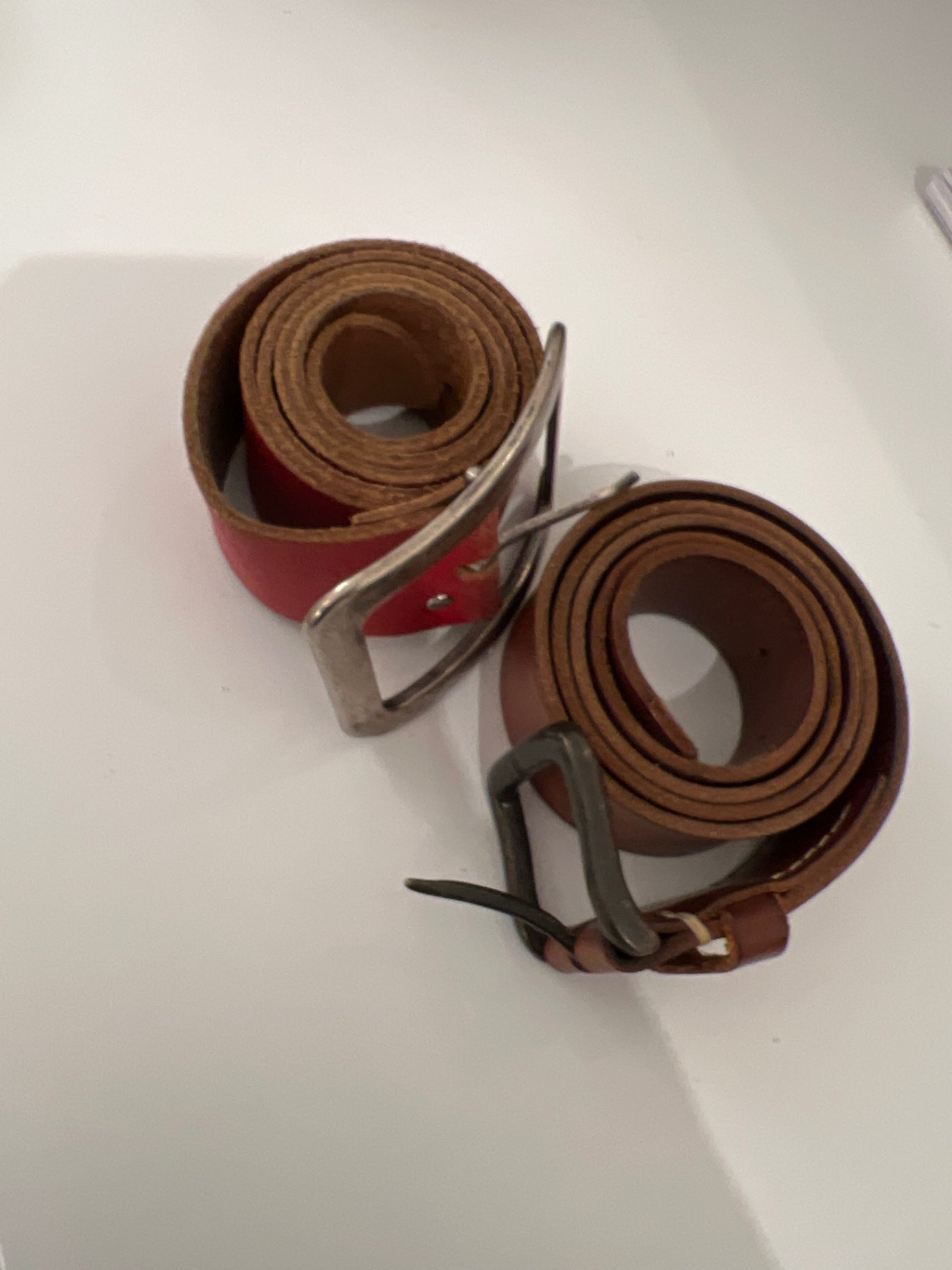 Leder Gürtel rot