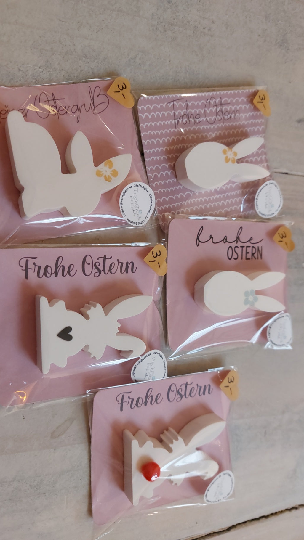 TischGlück weißer Hase Frohe Ostern 