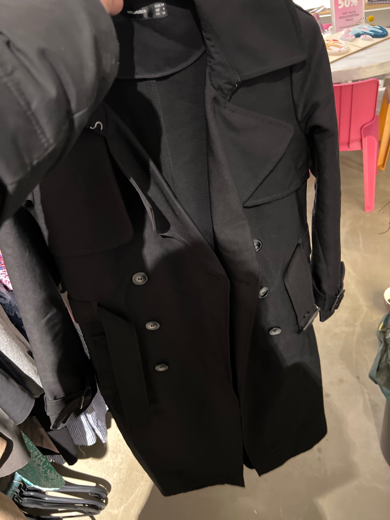 Hallhuber Trenchcoat Schwarz Größe: XS