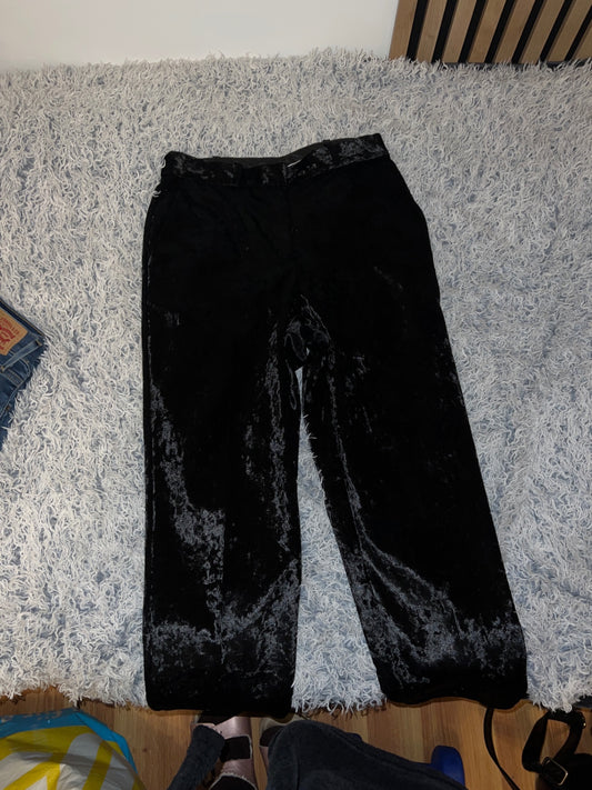 Topshop Samt Hose Schwarz Größe: 38