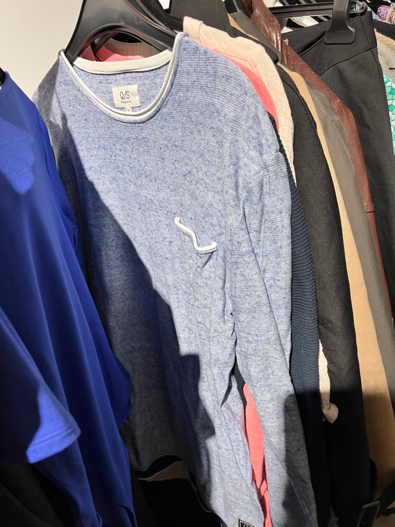 Q/S Langarmshirt Blau Größe: XL