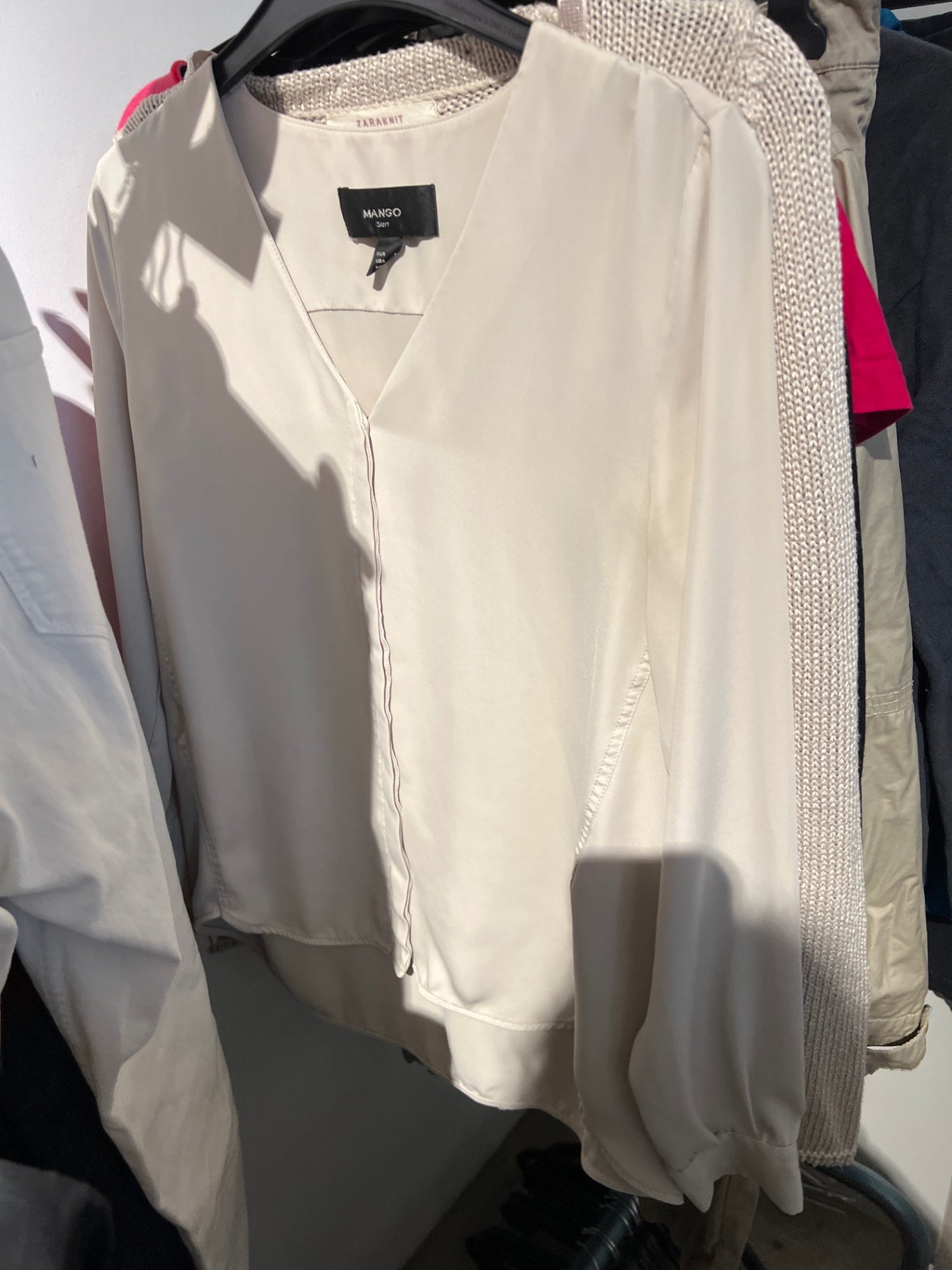 Mango Bluse Beige Größe: S